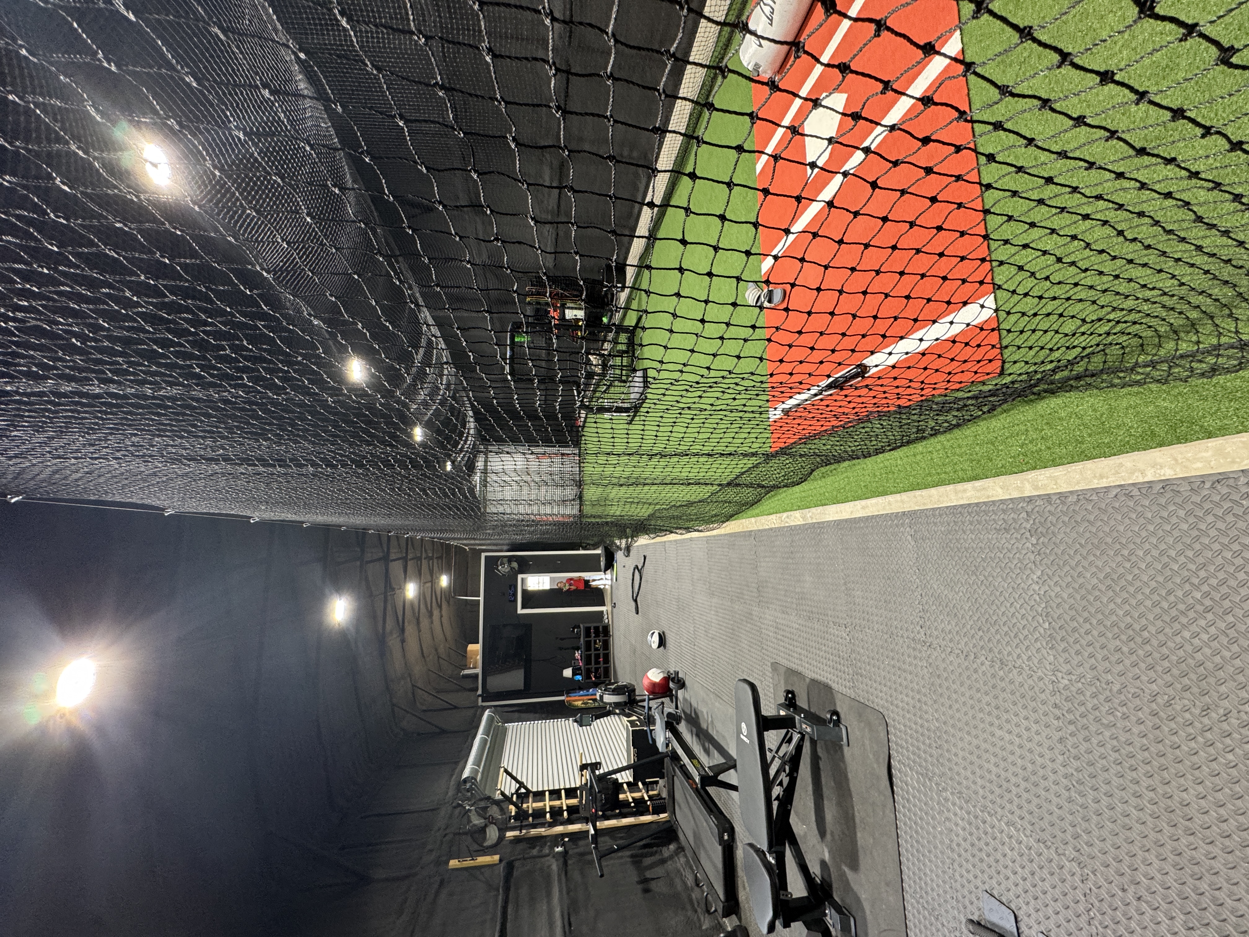 Indoor batting cages and equipment